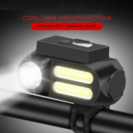 Lampă frontală reîncărcabilă cu LED-uri COB NF-611 USB
