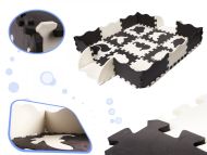 Puzzle din spumă contrastantă 30x30 cm, 25 piese negru, crem