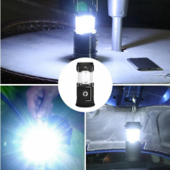 Lampă multifuncțională portabilă solară cu lampă fluorescentă + lanternă LED 2in1