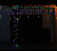 Perdea luminoasă de Crăciun outdoor/indoor 300 LED - 22,6m - ghețari colorați