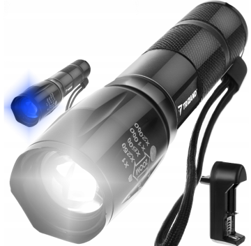 Lanternă LED reîncărcabilă de mână 2in1 XPE UV Trizand 21634