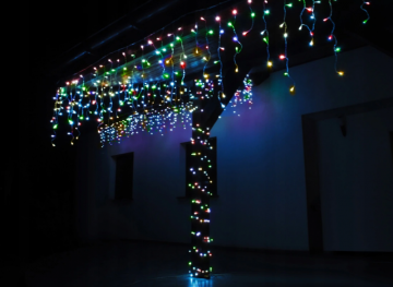 Perdea luminoasă de Crăciun outdoor/indoor 300 LED - 22,6m - ghețari colorați