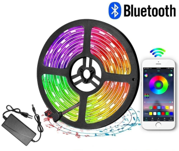 Bandă LED RGB Bluetooth RGB color, IP65, 220V, 5m